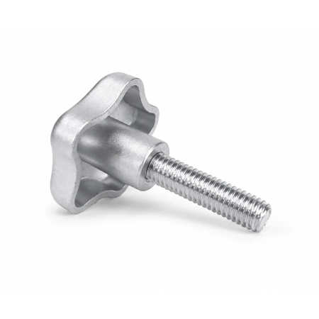 Pokrętło gwiazdowe stal nierdzewna 60mm śruba M12x50 pięcioramienne INOX