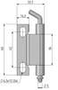 Zawias wewnętrzny nierdzewny 32,5x60 mm, zagięcie drzwi 20 mm, otwory ⌀6,5x12 mm, INOX