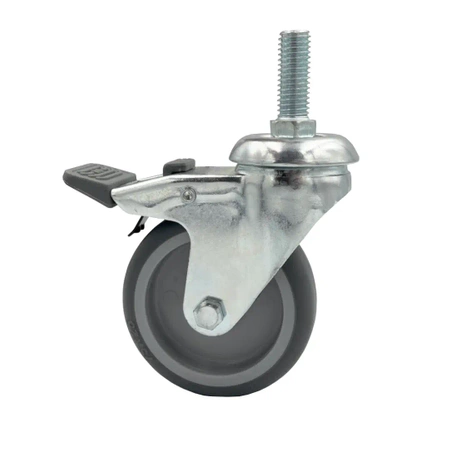 Zestaw 4 koła skrętne do 30kg tworzywo 50mm śruba M10x25 z hamulcem