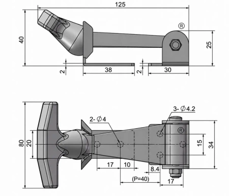 Zamknięcie gumowo-metalowe 118mm zapinka INOX
