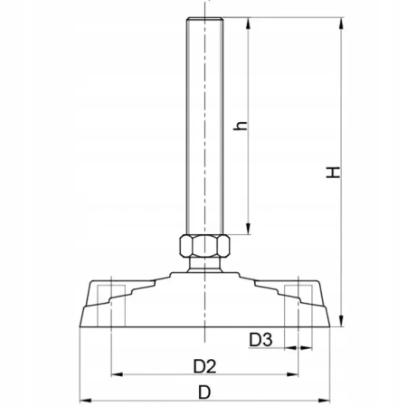Stopka wahliwa z kotwieniem 110 mm poliamid, sworzeń M16x100 stal