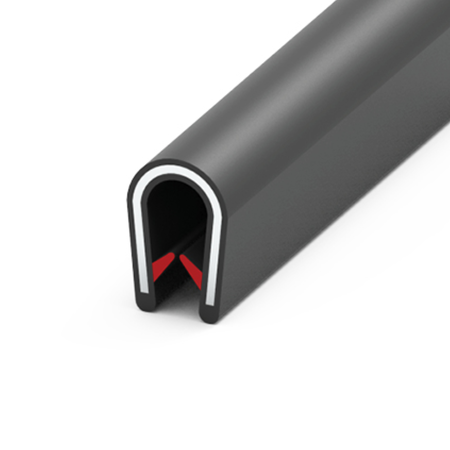 Osłona krawędzi PVC 1–3,5 mm 517, czarna, wciskana, metr bieżący
