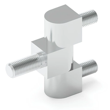 Zawias przykręcany boczny mosiądz chromowany 16 mm, M10 + 2xM8, do szaf przemysłowych