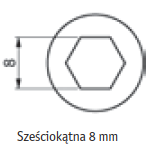 Zamek ćwierćobrotowy dociskowy dwuskrzydłowy 5mm chromowany