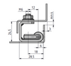 Zawias wewnętrzny nierdzewny 28,5x107 mm, zagięcie drzwi 25 mm, otwory ⌀7 mm, INOX