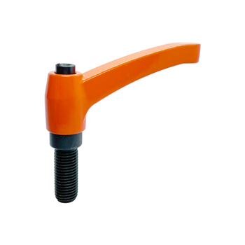 Rękojeść zaciskowa 80mm śruba M10x50 metal pomarańczowa dźwignia nastawna