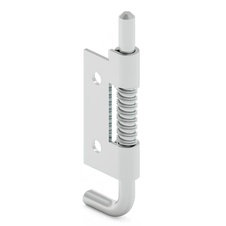 Zawias stalowy sprężynowy 19x60 mm, ocynkowany, lewy, z mocowaniem na 2 otwory