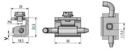 Zawias narożny metalowy 20x30 mm, lakier czarny, na panel 1,5 mm