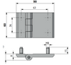 Zawias skrzydełkowy metalowy A=90 B=60, lakierowany czarny, 4-śruby M8, ZnAl