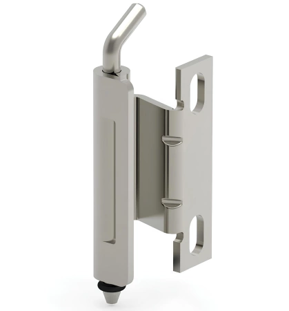 Zawias wewnętrzny nierdzewny 32,5x60 mm, zagięcie drzwi 20 mm, otwory ⌀6,5x12 mm, INOX