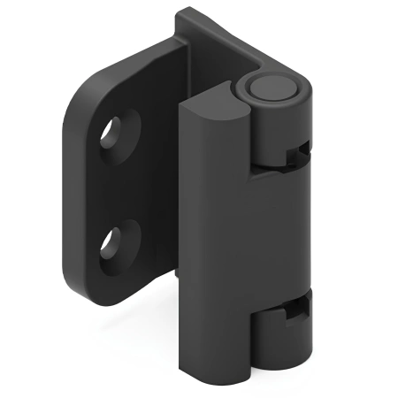 Zawias narożny metalowy 33x60 mm, zagięcie 25 mm, lakier czarny, gwint M6, 3-częściowy, do drzwi