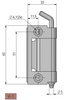 Zawias wewnętrzny stalowy 32,5x65 mm, zagięcie drzwi 20 mm, ocynk, otwory ⌀6,5 mm