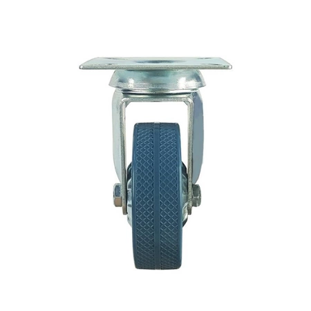 Koło skrętne do 55kg PVC 100mm płyta niebieski bieznik