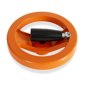 Koło ręczne aluminium 200mm rękojeść pomarańczowe