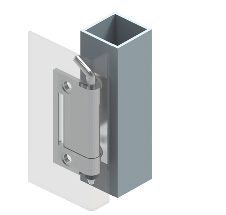 Zawias wewnętrzny nierdzewny 32,5x65 mm, zagięcie drzwi 20 mm, otwory ⌀6 mm/⌀5 mm, INOX