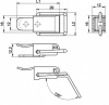 Zatrzask kolankowy 41x22 mm, metalowy do skrzyń, pokryw