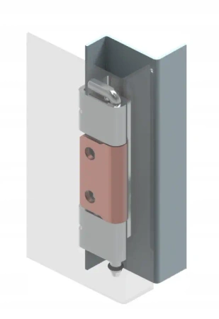 Zawias chowany stalowy102,5 x25mm do drzwi o zgięciu 24mm / ze śrubami