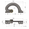 Zawias wewnętrzny nierdzewny 28,5x107 mm, zagięcie drzwi 25 mm, otwory ⌀7 mm, INOX