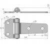 Zawias skrzydełkowy nierdzewny A=140 B=63, 4-otworowy, INOX