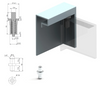 Zawias wewnętrzny 14,7x32 mm z poliamidu, sprężynowy