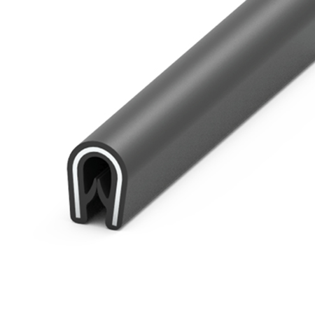 Osłona krawędzi PVC 1–2 mm 504, czarna, wciskana, metr bieżący