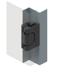 Zawias narożny metalowy 33x60 mm, zagięcie 25 mm, lakier czarny, gwint M6, 3-częściowy, do drzwi