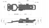 Zatrzask kolankowy samozamykający, regulowany 110–116mm INOX