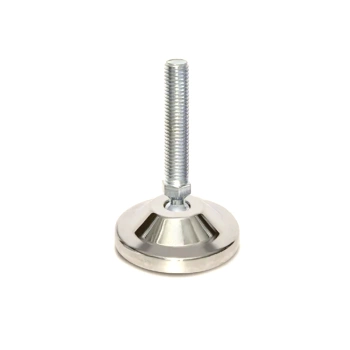Stopka poziomująca wahliwa Ø80 mm, M16x150, nierdzewna INOX, do maszyn, maks. obciążenie 1200 kg