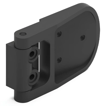 Zawias płaski A=97,5 B=63, poliamid, 5-otworów, czarny, HVAC