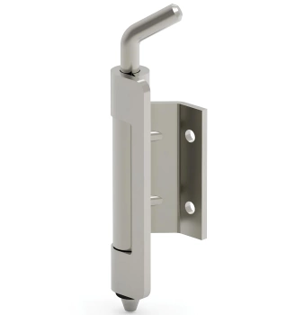 Zawias wewnętrzny nierdzewny 23x60 mm, zagięcie drzwi 18 mm, otwory ⌀4 mm, INOX