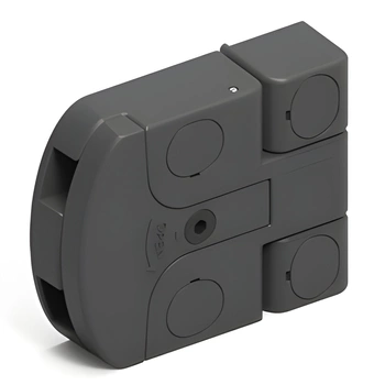 Zawias zamek płaski A=97 B=78,6 l=30, poliamidowy, 4-otwory, z funkcją zamykania, PA6/ZNAL