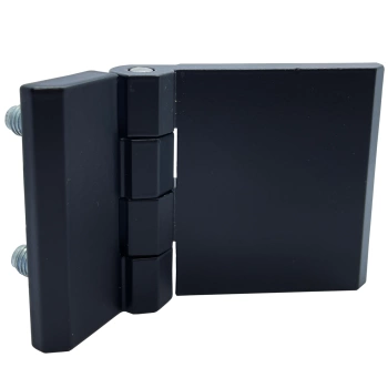 Zawias skrzydełkowy metalowy A=63 B=50, lakierowany czarny, 4-śruby M6, ZnAl