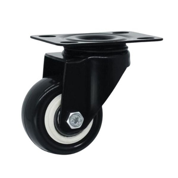 Koło skrętne do 70kg PVC 75mm płyta czarny bieżnik 