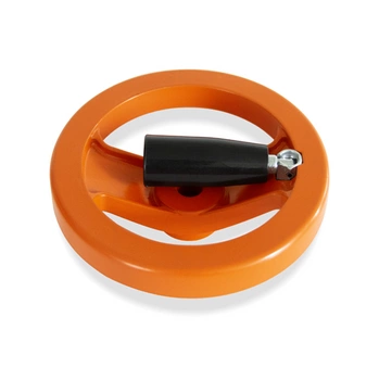 Koło ręczne aluminium 125mm rękojeść pomarańczowe