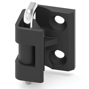 Zawias narożny metalowy 31x42 mm, lakier czarny, na panel 1,5–2 mm,ukośny pręcik, 2-otwory, ZnAl 