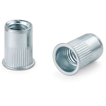 Nitonakrętka M4 walcowa z kołnierzem redukowanym, stal ocynkowana - DŁUGA -50 szt