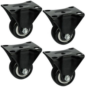 Zestaw 4 koła stałe do 40 kg PVC 50 mm czarny bieżnik