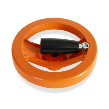 Koło ręczne aluminium 160mm rękojeść pomarańczowe