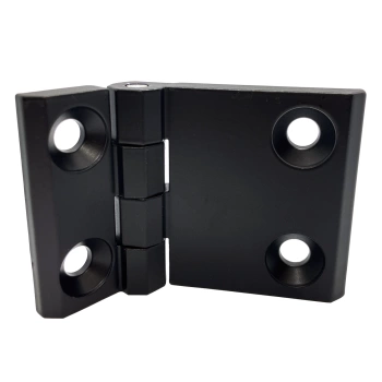 Zawias skrzydełkowy metalowy A=50 B=63, lakierowany czarny, 4-otworowy, ZnAl