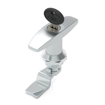 Zamek ćwierćobrotowy typ T chrom wspólny klucz