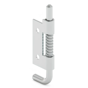 Zawias stalowy sprężynowy 19x60 mm, ocynkowany, lewy, z mocowaniem na 2 otwory