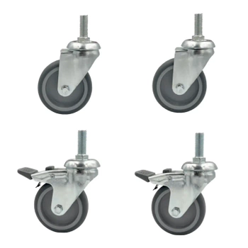 Zestaw 2+2 koła skrętne do 30kg tworzywo 50mm śruba M10x25 2x hamulec 2x bez 