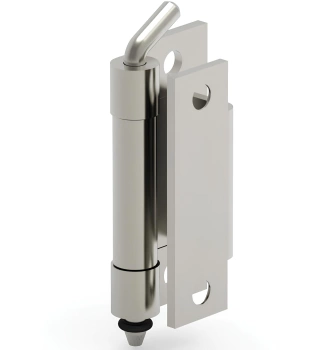 Zawias wewnętrzny nierdzewny 32,5x65 mm, zagięcie drzwi 20 mm, otwory ⌀6 mm/⌀5 mm, INOX